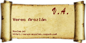 Veres Arszlán névjegykártya
